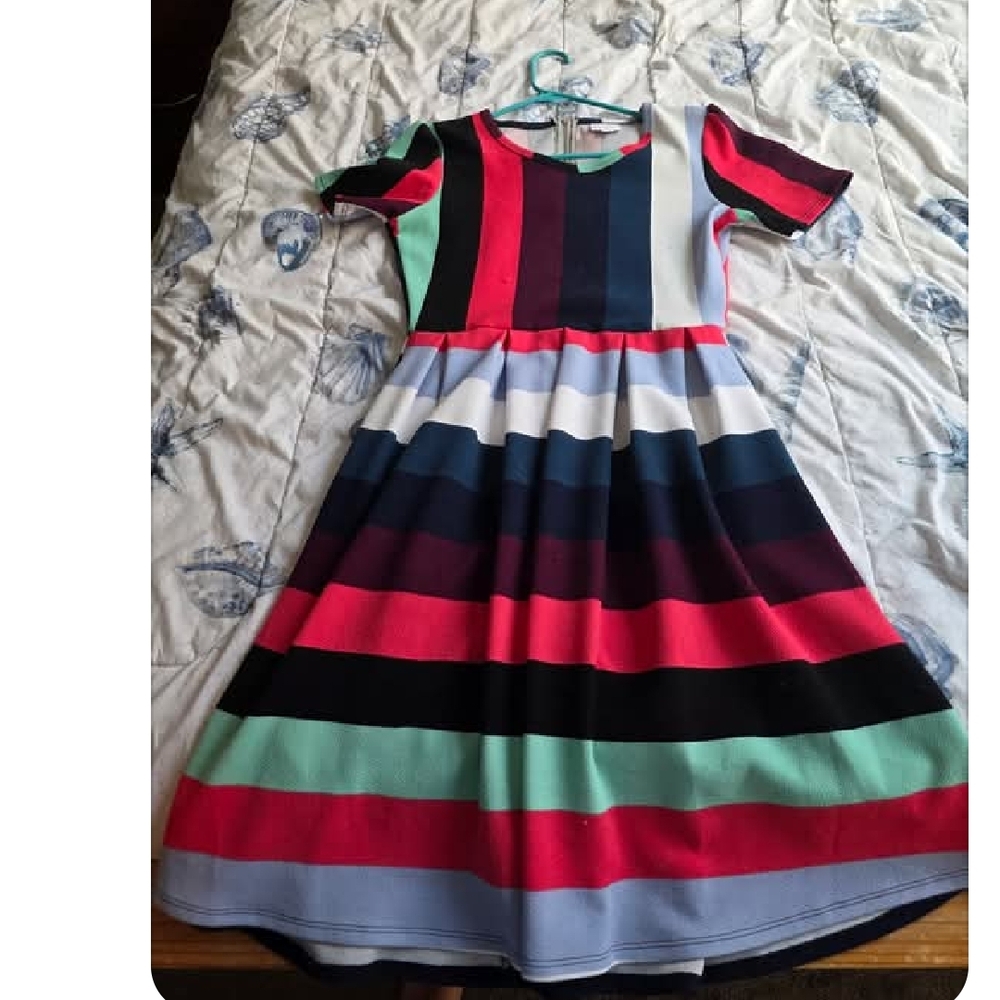 LuLaRoe Multicolor Striped Midi Dress